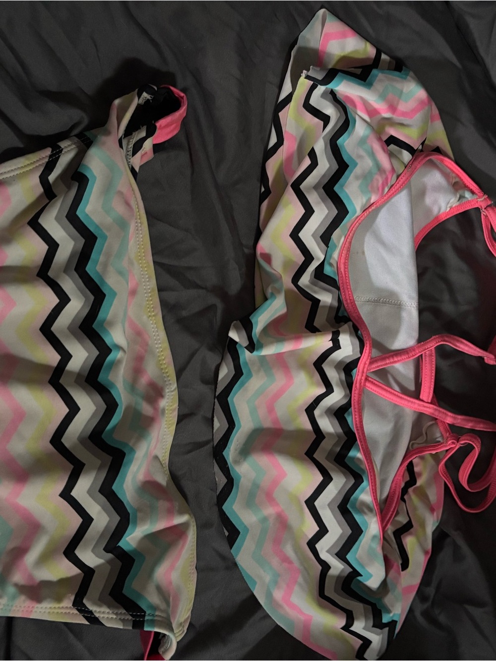 SO Women Chevron Bikini Set - Black, Pink, Teal, Yellow